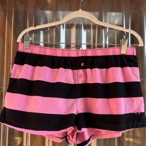 Victoria's Secret Pink and Black Striped Pajama Shorts